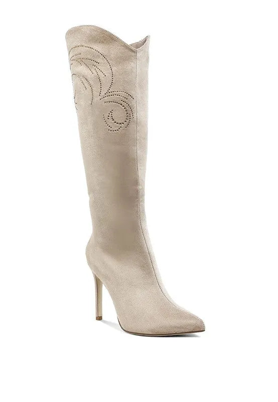 Becks Rhinestone Patterned Calf Boots - Jessiz Boutique