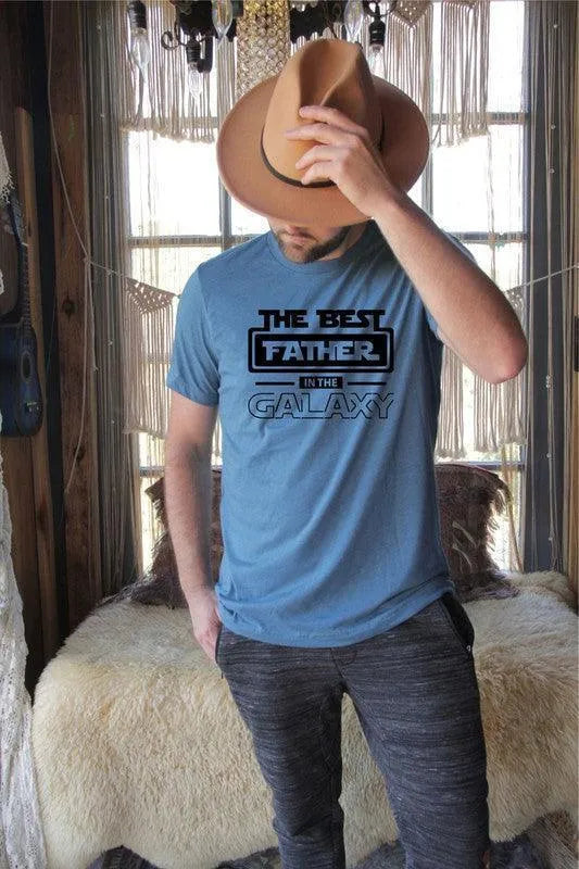 Best Father in the Galaxy Graphic Mens Tee - Jessiz Boutique