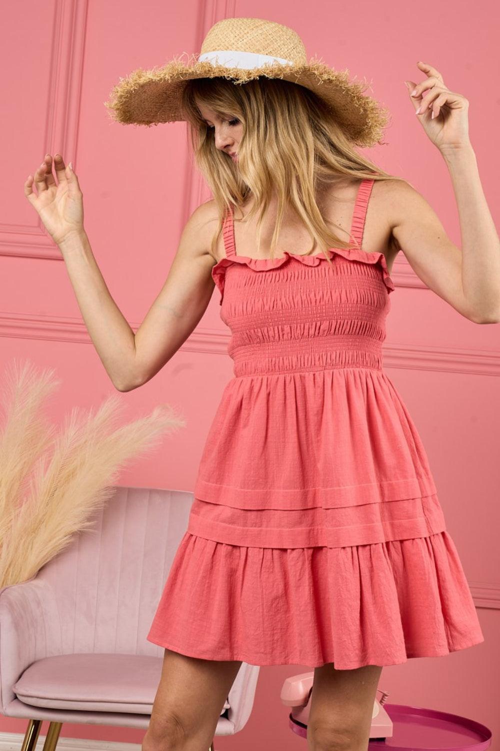 BiBi Smocked Ruffle Hem Mini Dress - Jessiz Boutique