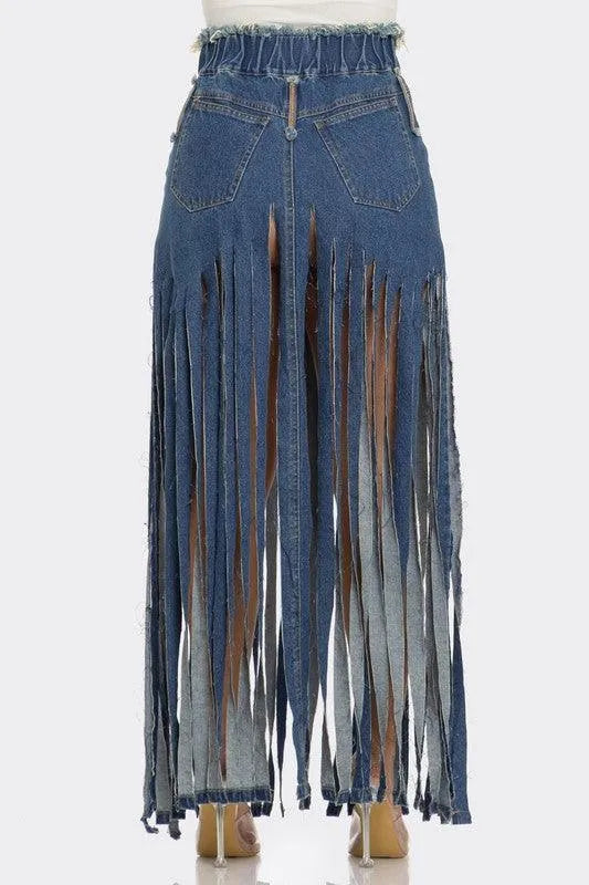 【mnem】Fringed bohemian skirt Brown Suede Fringe Skirt – Hippie Vibe Tribe
