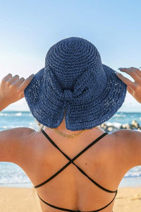 Bow Accent Woven Straw Bucket Sun Hat - Jessiz Boutique