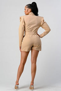 Business Casual Blazer Romper with Belt - Jessiz Boutique