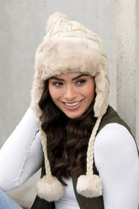 Cable Weave Pom Trapper Hat - Jessiz Boutique