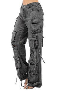 Cargo Style Denim Style Denim Pants - Jessiz Boutique