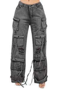 Cargo Style Denim Style Denim Pants - Jessiz Boutique