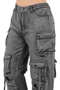 Cargo Style Denim Style Denim Pants - Jessiz Boutique
