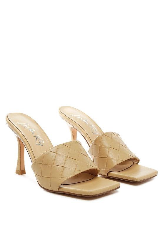 Carmen High Heeled Woven Square Toe Sandal - Jessiz Boutique