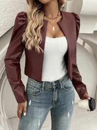 Casual Cardigan Leather Jacket - Jessiz Boutique