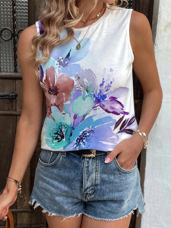 Casual Top with Painted Flowers - Jessiz Boutique