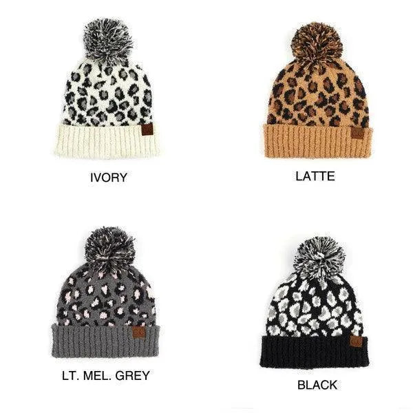 CC Leopard Pom Beanie - Jessiz Boutique