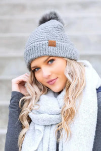 CC Ultra Soft Fur Pom Beanie - Jessiz Boutique