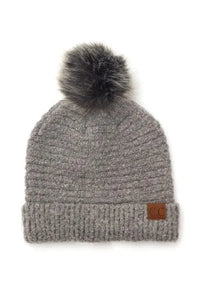 CC Ultra Soft Fur Pom Beanie - Jessiz Boutique