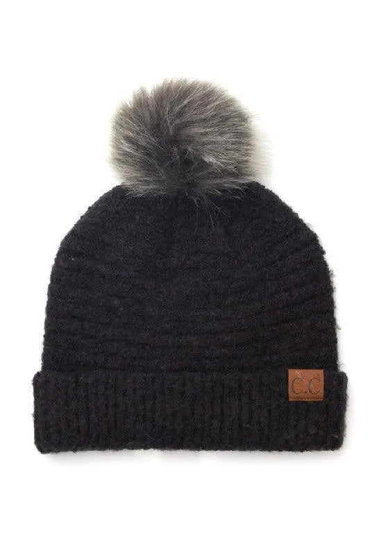 CC Ultra Soft Fur Pom Beanie - Jessiz Boutique