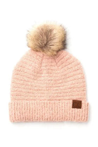 CC Ultra Soft Fur Pom Beanie - Jessiz Boutique