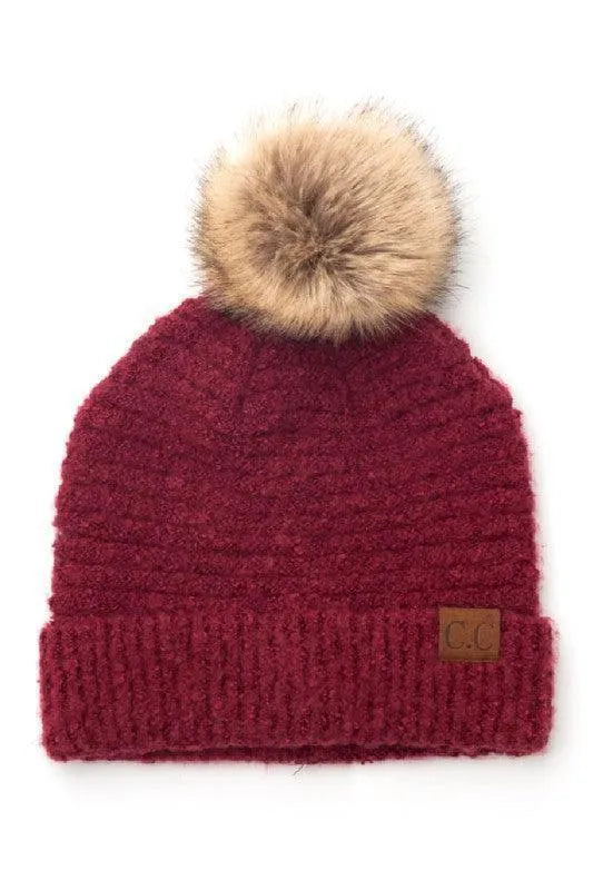 CC Ultra Soft Fur Pom Beanie - Jessiz Boutique