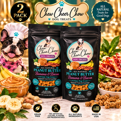 Chew Cheer Chow Peanut Butter Banana and Bacon Dog Treats 2 Pack