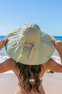 Classic Bow Accent Sunhat Extra Wide Brim - Jessiz Boutique