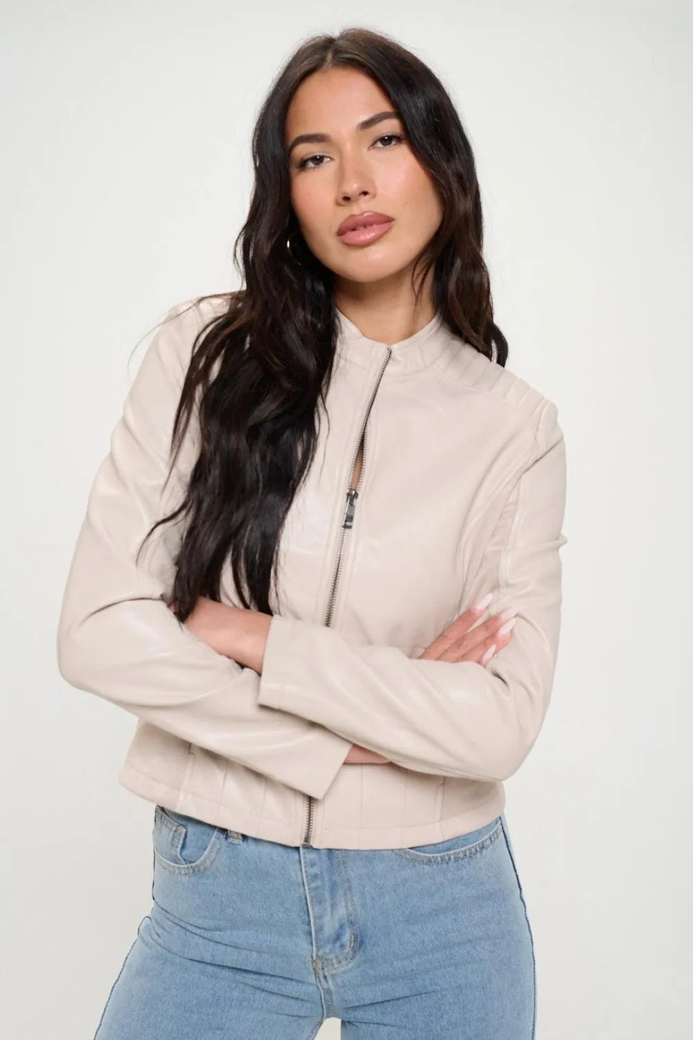 Coalition LA Zip Up Vegan Moto Jacket - Jessiz Boutique