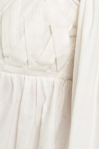 Cold Shoulder Long Sleeve Square Neck Detail Top - Jessiz Boutique