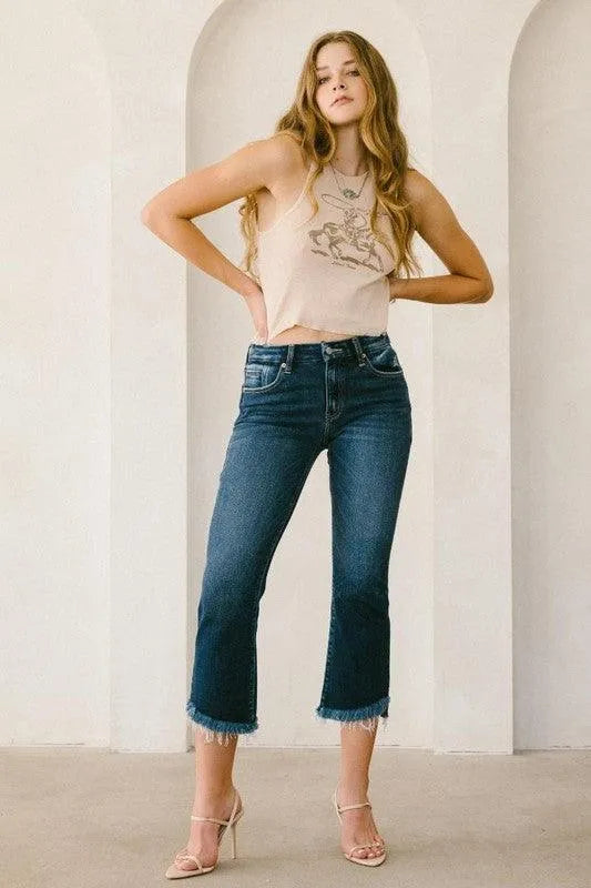 Corset Jeans High Rise Crop Flare - Jessiz Boutique