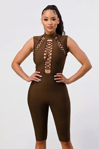 Cris Cross Bandage Romper - Jessiz Boutique