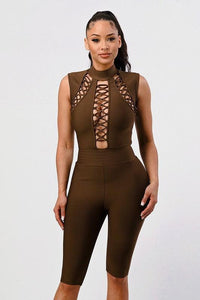 Cris Cross Bandage Romper - Jessiz Boutique