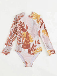 Crisscross Round Neck Long Sleeve Swimwear - Jessiz Boutique