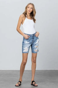 Distressed Premium Bermuda Shorts - Jessiz Boutique