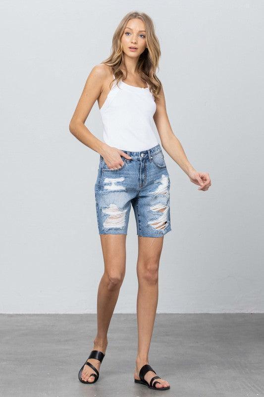 Distressed Premium Bermuda Shorts - Jessiz Boutique