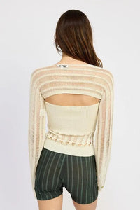 DISTRESSED SWEATER TUBE TOP - Jessiz Boutique