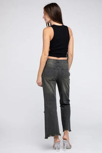 Distressed Vintage Washed Wide Leg Pants - Jessiz Boutique