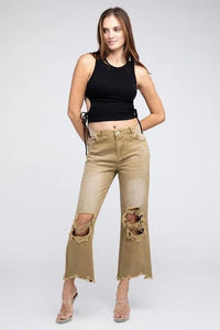 Distressed Vintage Washed Wide Leg Pants - Jessiz Boutique
