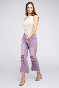 Distressed Vintage Washed Wide Leg Pants - Jessiz Boutique