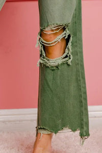 Distressed Vintage Washed Wide Leg Pants - Jessiz Boutique