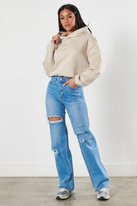 Distressed Wide Leg Jeans - Jessiz Boutique