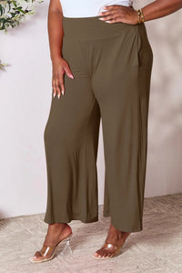 Double Take Smocked Wide Waistband Wide Leg Pants - Jessiz Boutique