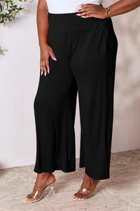 Double Take Smocked Wide Waistband Wide Leg Pants - Jessiz Boutique