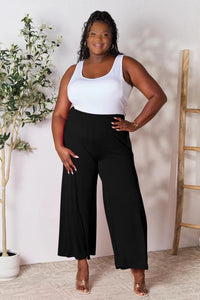 Double Take Smocked Wide Waistband Wide Leg Pants - Jessiz Boutique