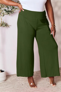 Double Take Smocked Wide Waistband Wide Leg Pants - Jessiz Boutique