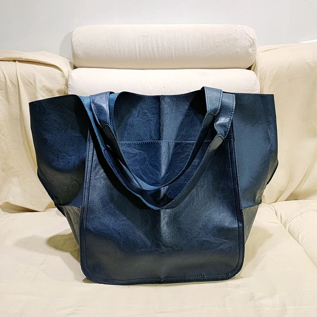 Vintage Large Capacity Soft Leather Tote Bag