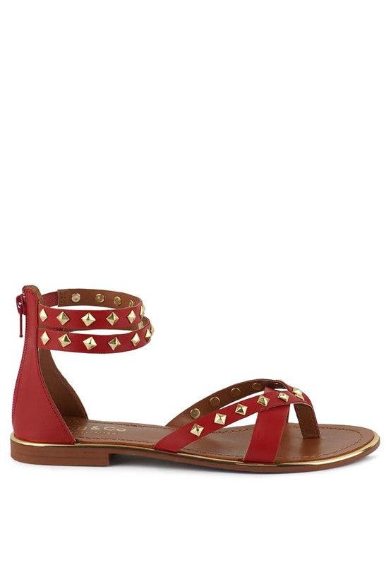 Emmeth Studs Embellished Flat Sandals - Jessiz Boutique