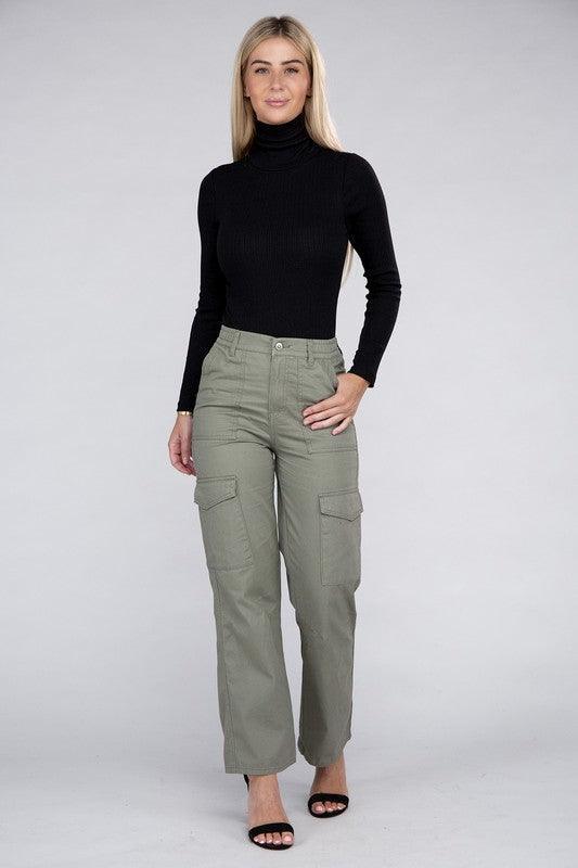 Everyday Wear Elastic-Waist Cargo Pants - Jessiz Boutique