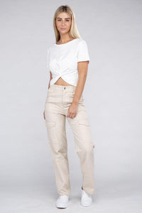 Everyday Wear Elastic-Waist Cargo Pants - Jessiz Boutique