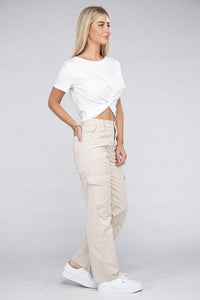 Everyday Wear Elastic-Waist Cargo Pants - Jessiz Boutique