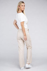 Everyday Wear Elastic-Waist Cargo Pants - Jessiz Boutique