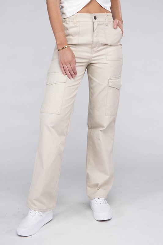 Everyday Wear Elastic-Waist Cargo Pants - Jessiz Boutique