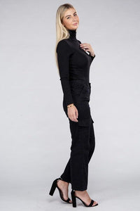 Everyday Wear Elastic-Waist Cargo Pants - Jessiz Boutique