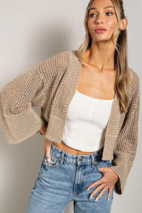 Eyelet Knit Cardigan - Jessiz Boutique