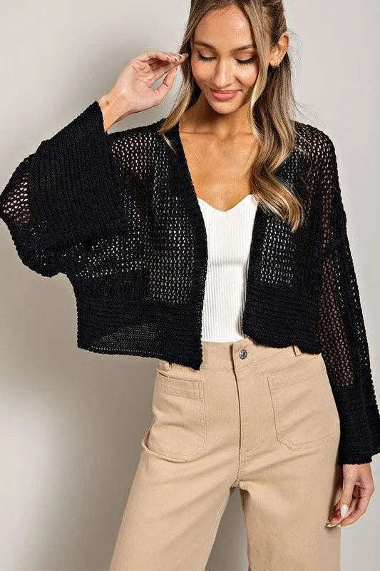 Eyelet Knit Cardigan - Jessiz Boutique