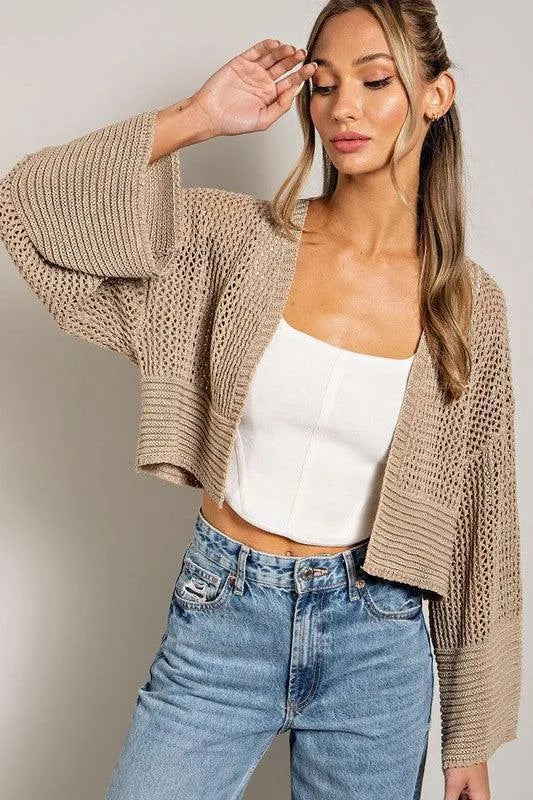 Eyelet Knit Cardigan - Jessiz Boutique